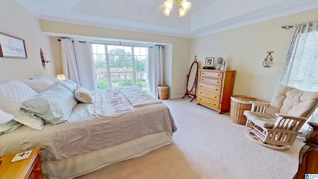 214 Scotts Trce, Helena, AL 35022 - carpeted bedroom featuring crown molding, a ceiling fan, and a tray ceiling