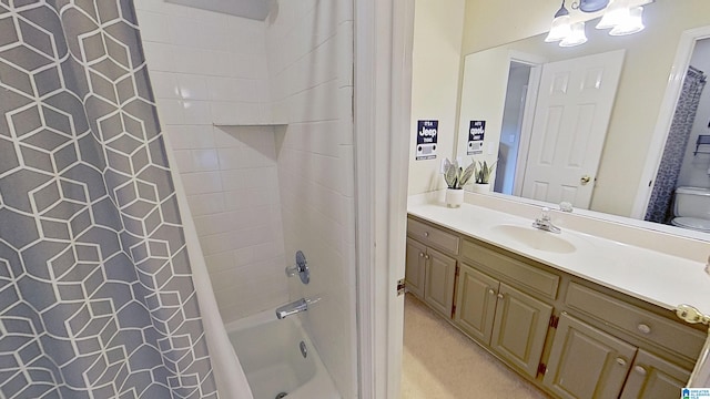 214 Scotts Trce, Helena, AL 35022 - bathroom featuring toilet, shower / bath combination with curtain, and vanity