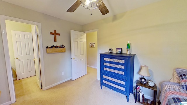 214 Scotts Trce, Helena, AL 35022 - bedroom featuring light colored carpet, a ceiling fan, and baseboards