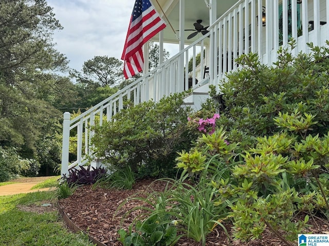 214 Scotts Trce, Helena, AL 35022 - view of home's exterior featuring ceiling fan and stairs