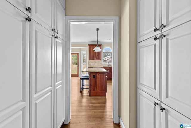 1938 Pleasant Ridge Loop, Sylacauga, AL 35150 - hall featuring wood finished floors, ornamental molding, and a sink