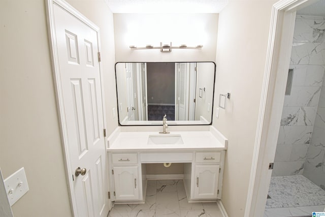 841 Olde Mill Trce, Cottondale, AL 35453 - full bath with marble finish floors, baseboards, a shower stall, and vanity