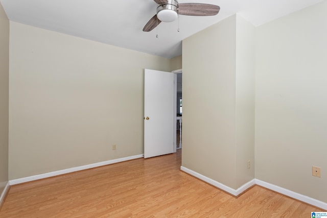 3516 Griffitt Bend Rd, Talladega, AL 35160 - spare room featuring light wood finished floors, a ceiling fan, and baseboards