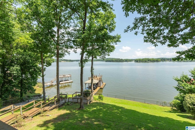 3516 Griffitt Bend Rd, Talladega, AL 35160 - water view with a boat dock and fence