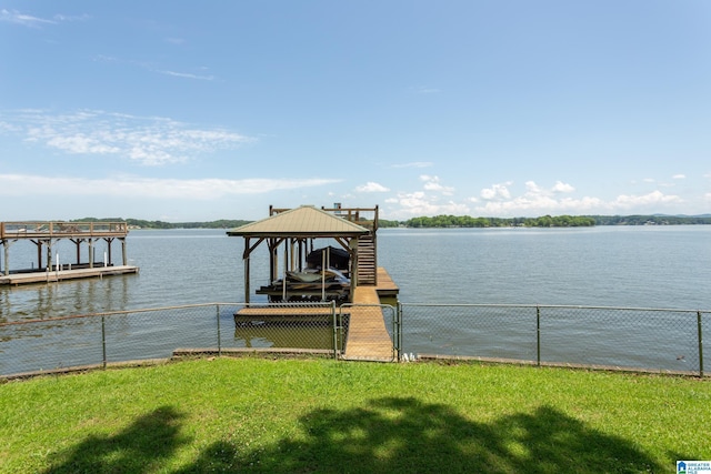 3516 Griffitt Bend Rd, Talladega, AL 35160 - dock with fence, a water view, and boat lift