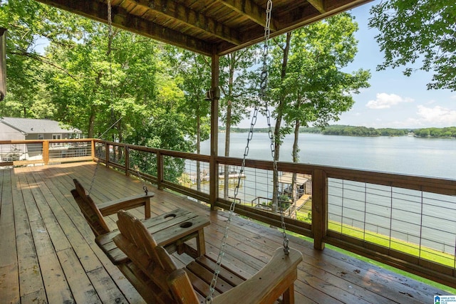 3516 Griffitt Bend Rd, Talladega, AL 35160 - wooden deck featuring a water view