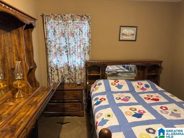 bedroom with carpet