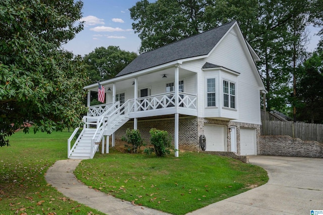 20443 Hepzibah Church Rd, Mccalla, AL 35111 - view of front facade featuring stairs, an attached garage, a porch, a front yard, and driveway