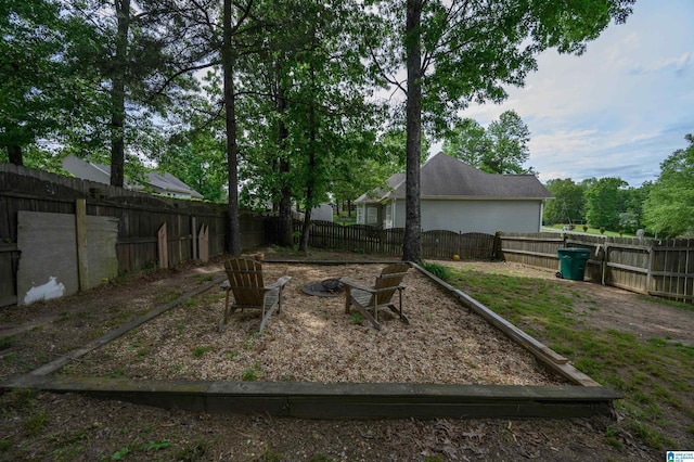 20443 Hepzibah Church Rd, Mccalla, AL 35111 - view of yard with a fenced backyard and an outdoor fire pit