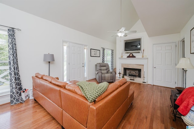 20443 Hepzibah Church Rd, Mccalla, AL 35111 - living room with a healthy amount of sunlight, ceiling fan, and light wood-style flooring