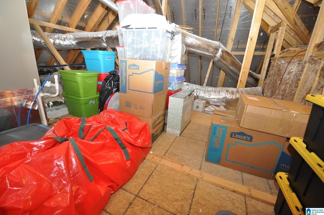 view of unfinished attic