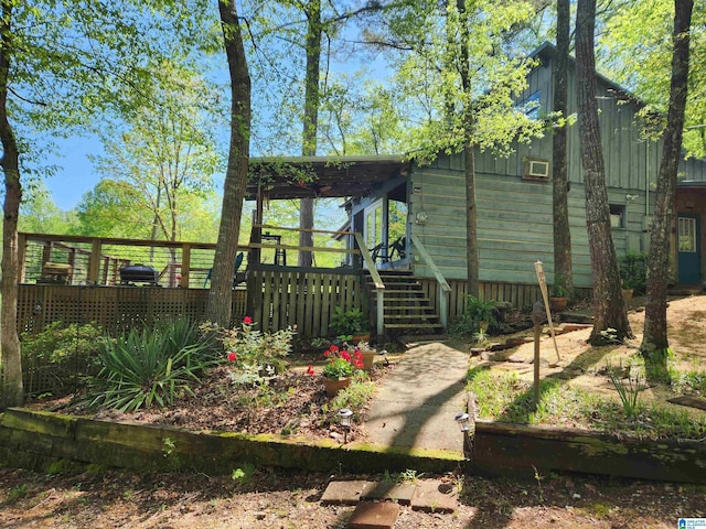 exterior space featuring stairs