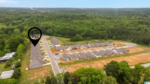 3769 Seaside Sparrow Cir, Bessemer, AL 35022 - aerial view featuring a residential view and a forest view