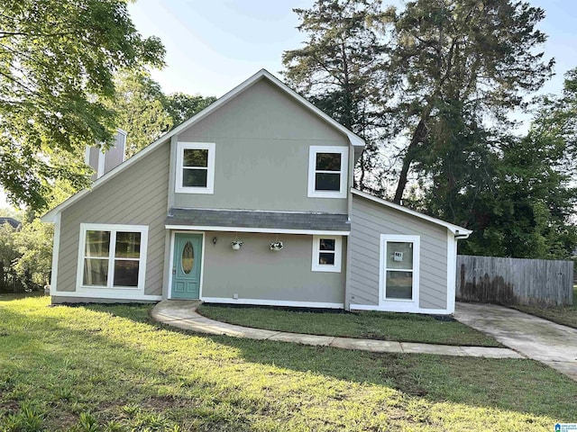8520 Rockhampton St, Leeds, AL 35094 - rear view of property with a lawn, fence, and a chimney