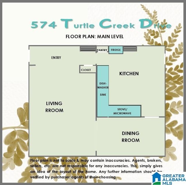 574 Turtle Creek Dr, Hoover, AL 35226 - room layout