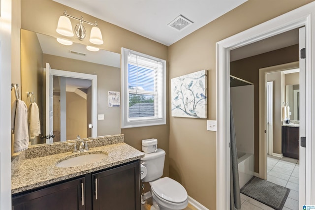 1104 Norman Way, Birmingham, AL 35242 - full bath featuring vanity, tile patterned flooring, toilet, and visible vents