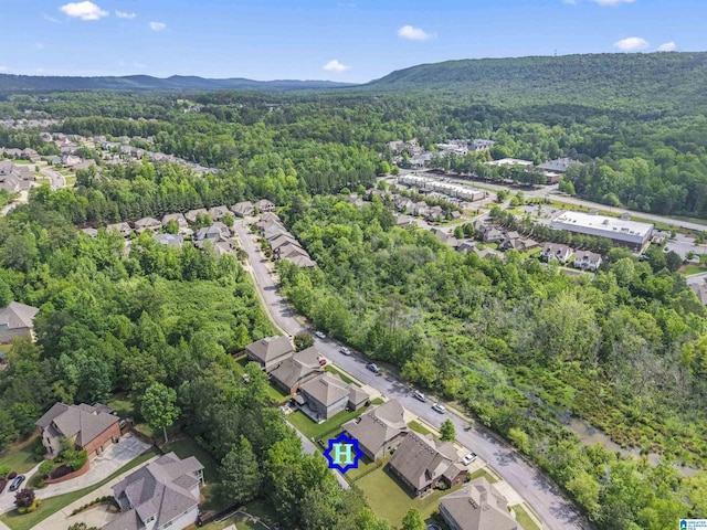 1104 Norman Way, Birmingham, AL 35242 - birds eye view of property featuring a view of trees, a residential view, and a mountain view
