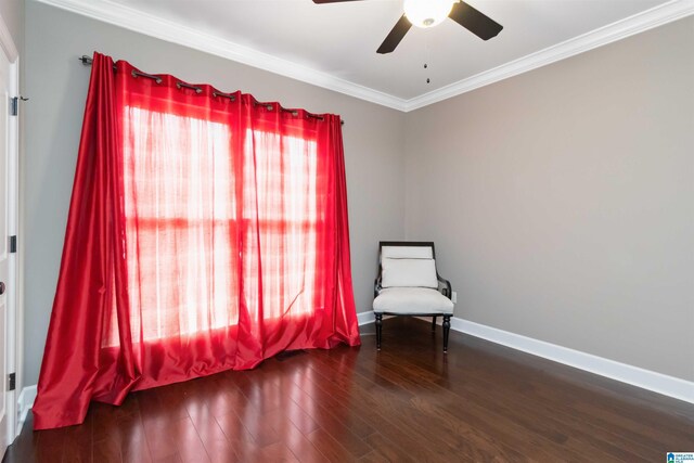 131 Creekwater St, Helena, AL 35080 - living area with wood finished floors, ceiling fan, crown molding, and baseboards