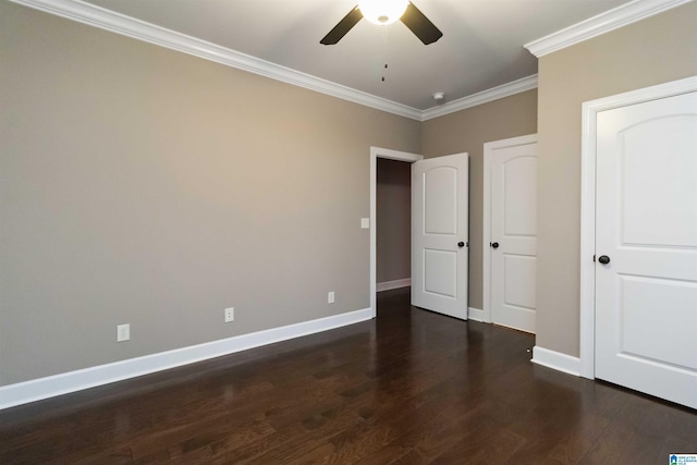 131 Creekwater St, Helena, AL 35080 - unfurnished bedroom with crown molding, a ceiling fan, wood finished floors, and baseboards