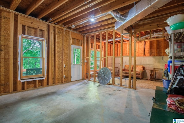miscellaneous room with concrete flooring