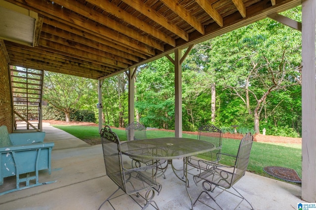 view of patio with outdoor dining space