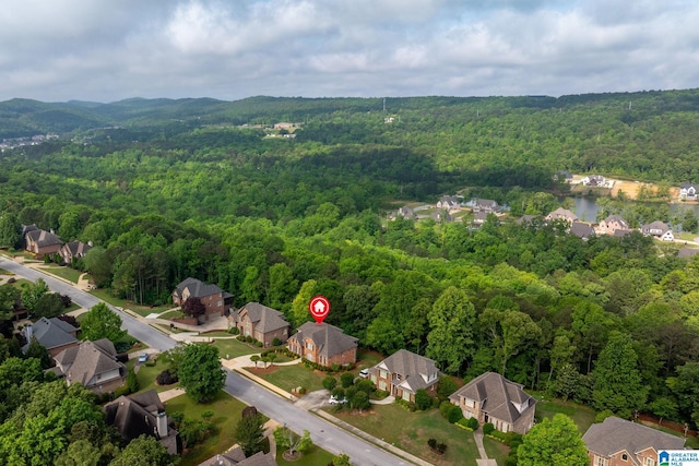 bird's eye view with a view of trees and a residential view