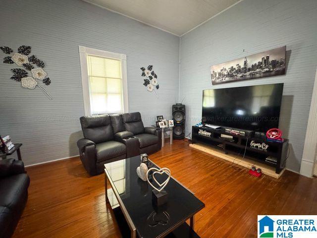 living area featuring wood-type flooring