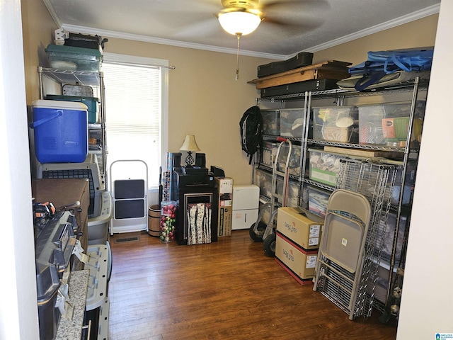 576 Chandler Mountain Rd, Steele, AL 35987 - storage area featuring ceiling fan