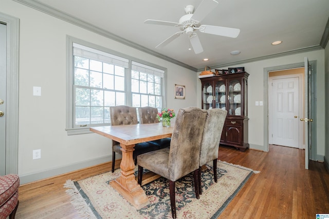 1426 Overlook Rd, Homewood, AL 35209 - dining space featuring baseboards, ornamental molding, and wood finished floors