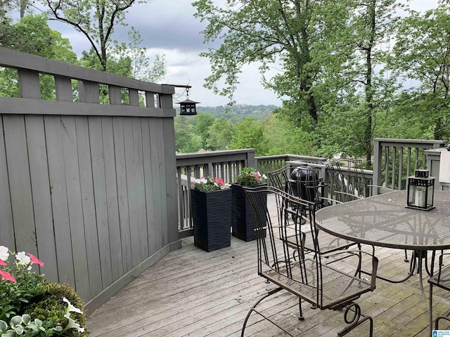 1426 Overlook Rd, Homewood, AL 35209 - wooden deck featuring outdoor dining area