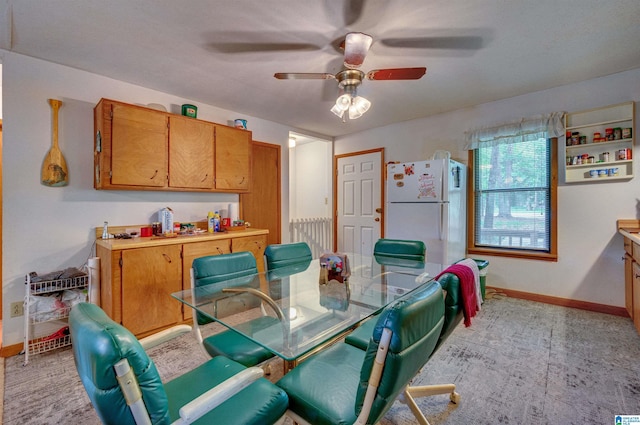 156 Wallace Dr, Shelby, AL 35143 - dining area featuring ceiling fan and baseboards