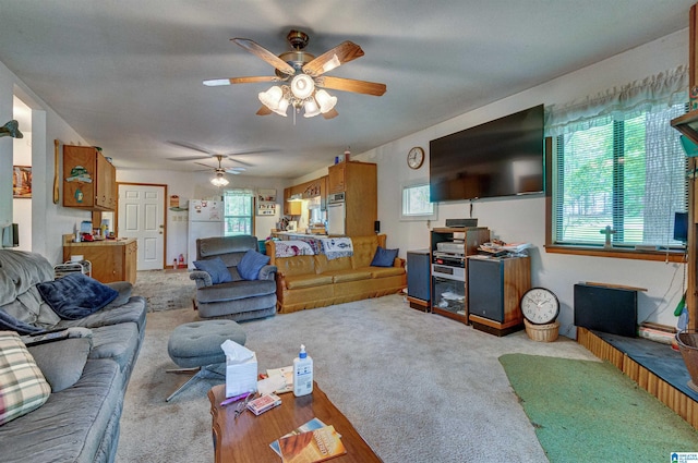 156 Wallace Dr, Shelby, AL 35143 - living area with ceiling fan and light colored carpet