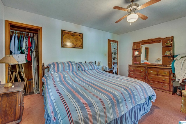 156 Wallace Dr, Shelby, AL 35143 - carpeted bedroom featuring a ceiling fan and a closet