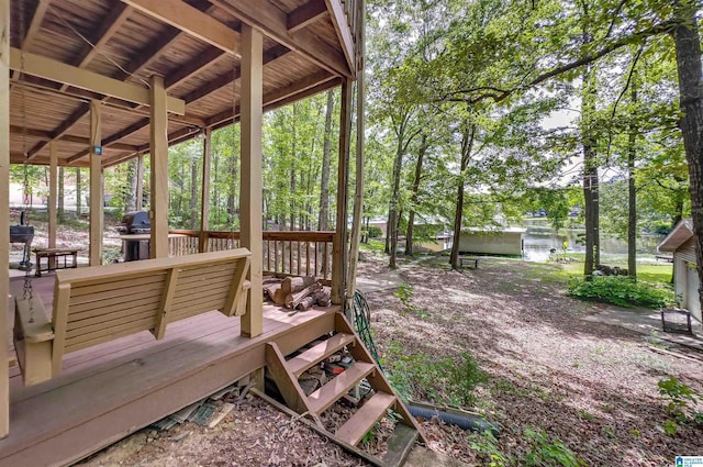 156 Wallace Dr, Shelby, AL 35143 - wooden deck featuring a water view
