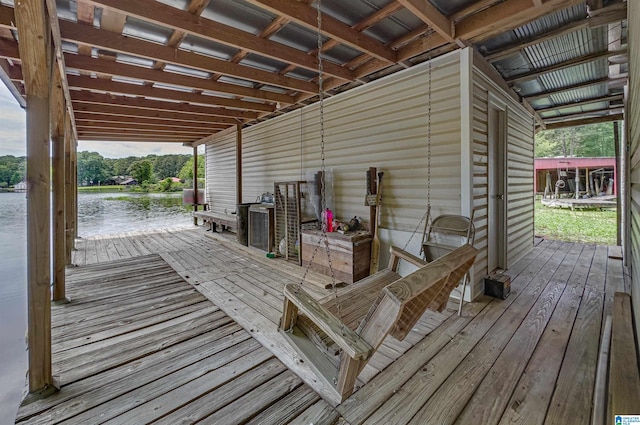 156 Wallace Dr, Shelby, AL 35143 - wooden terrace with a water view