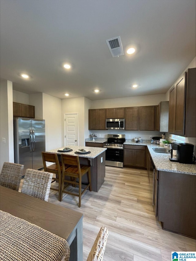 kitchen with visible vents, a sink, appliances with stainless steel finishes, and recessed lighting