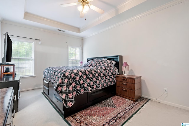 108 Tocoa Cir, Helena, AL 35080 - carpeted bedroom featuring baseboards, multiple windows, ornamental molding, and visible vents