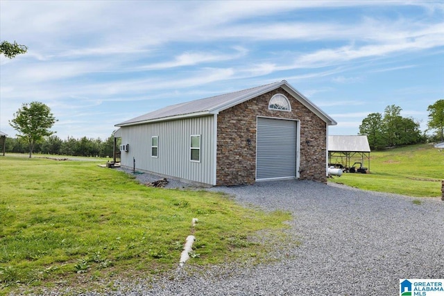 239 Gilliland Rd, Oneonta, AL 35121 - exterior space featuring a yard, metal roof, and an outdoor structure