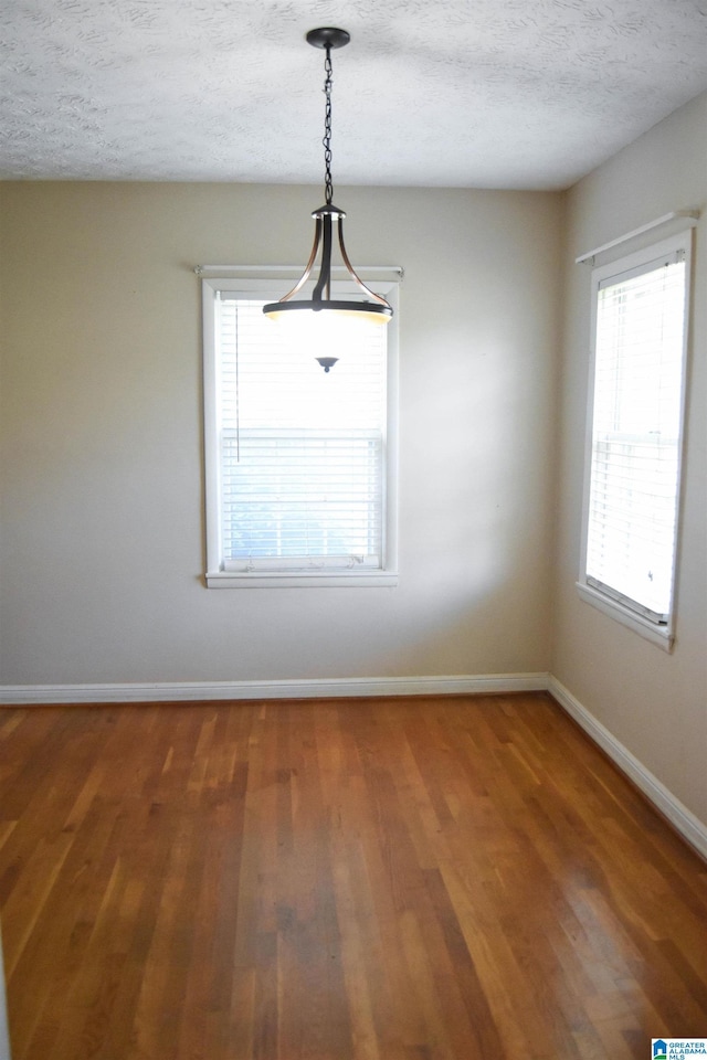 602 Riddle Ave, Piedmont, AL 36272 - unfurnished room featuring a textured ceiling, baseboards, plenty of natural light, and wood finished floors