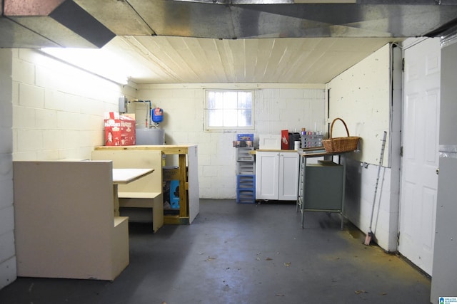 602 Riddle Ave, Piedmont, AL 36272 - basement with concrete block wall and a workshop area