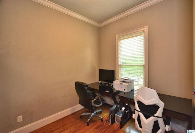 1103 Greystone Cove Dr, Hoover, AL 35242 - office space featuring crown molding, baseboards, and wood finished floors
