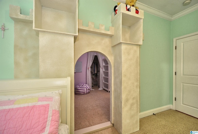 1103 Greystone Cove Dr, Hoover, AL 35242 - unfurnished bedroom featuring crown molding, carpet flooring, and arched walkways