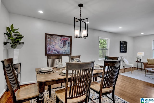 917 Forrest Dr S, Homewood, AL 35209 - dining space with recessed lighting, wood finished floors, and a chandelier