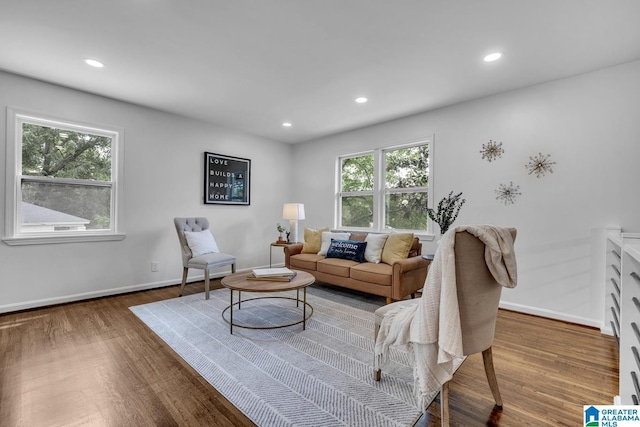 917 Forrest Dr S, Homewood, AL 35209 - living area with baseboards, recessed lighting, and wood finished floors