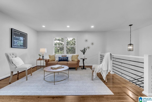 917 Forrest Dr S, Homewood, AL 35209 - living area with baseboards, recessed lighting, and wood finished floors