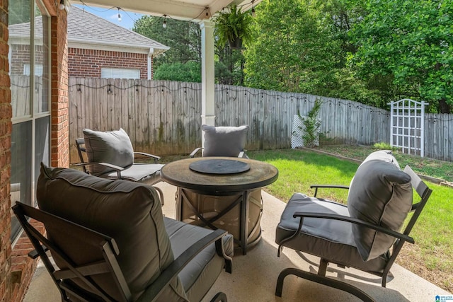 view of patio with a fenced backyard