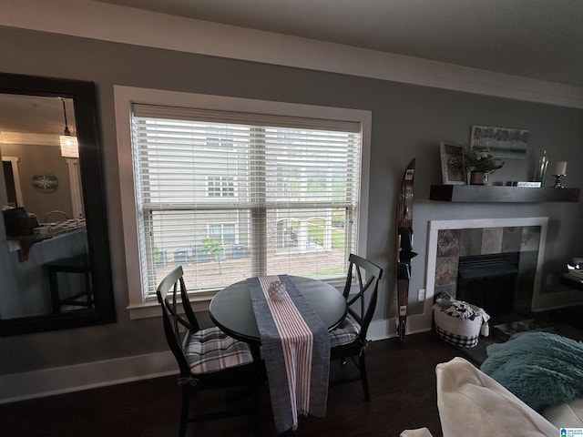 475 River Forest Ln Unit 1250, Talladega, AL 35160 - dining area with baseboards and a fireplace
