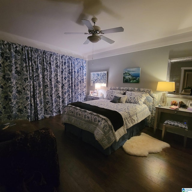 475 River Forest Ln Unit 1250, Talladega, AL 35160 - bedroom featuring a ceiling fan and wood finished floors