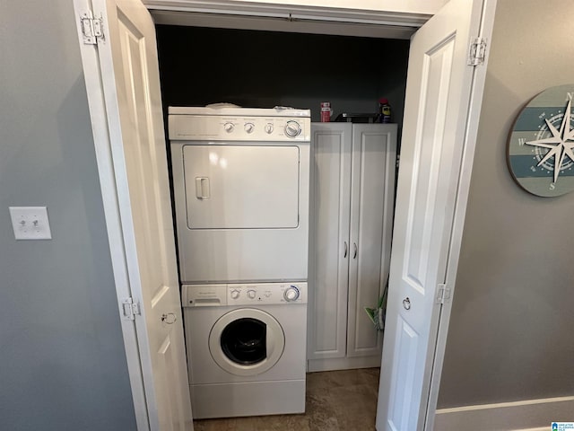 475 River Forest Ln Unit 1250, Talladega, AL 35160 - clothes washing area with laundry area and stacked washer / dryer