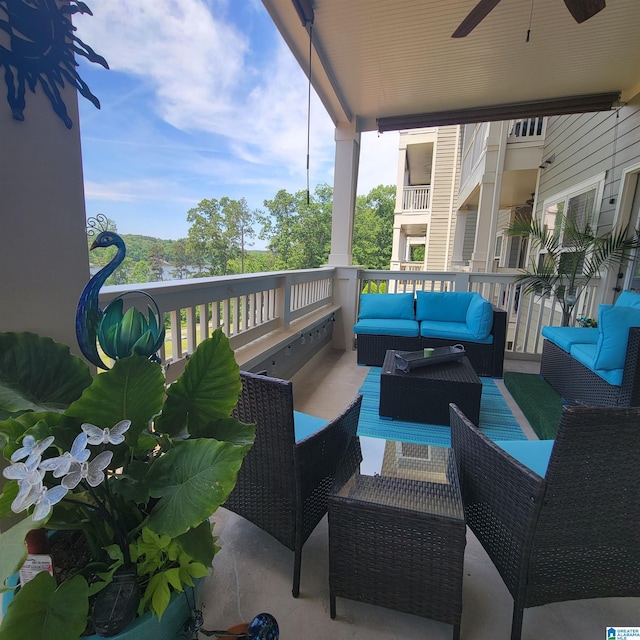 475 River Forest Ln Unit 1250, Talladega, AL 35160 - exterior space with an outdoor hangout area and ceiling fan